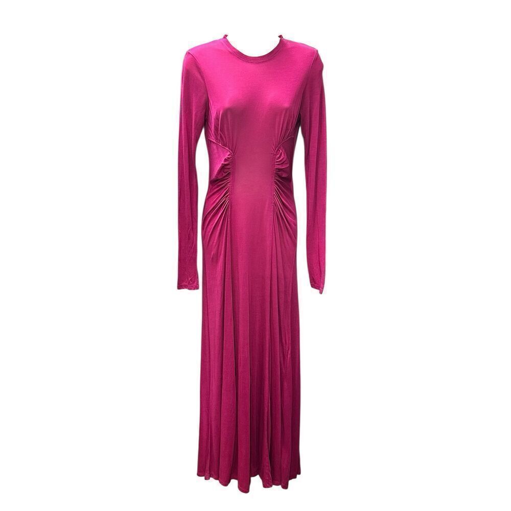 Ulla Johnson Long Sleeve Ruched Dress in Pink NWT Size 0